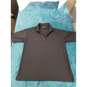 Mercer & Mettle Mens Black Short Sleeve Polo Shirt Size Small Polyester Blend